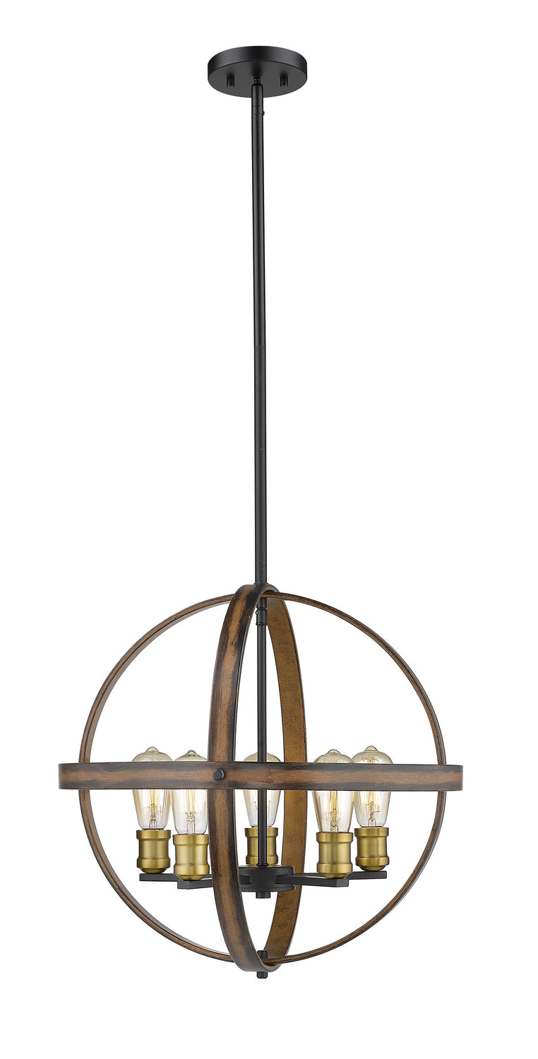 Z-Lite - 472B20-RM - Five Light Chandelier - Kirkland - Rustic Mahogany