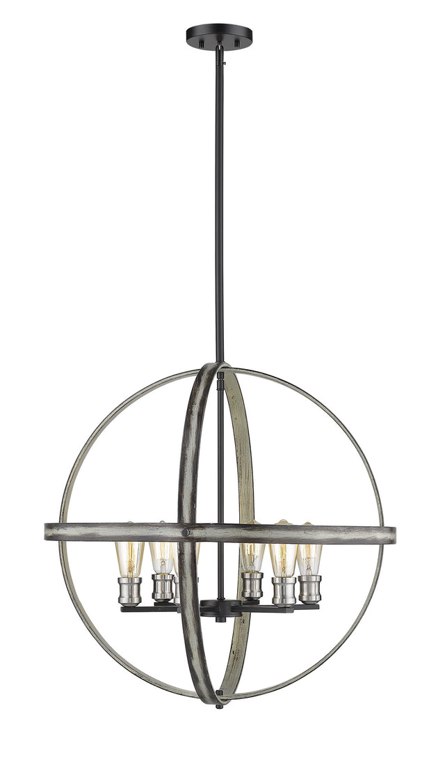 Z-Lite - 472B26-ABB - Six Light Chandelier - Kirkland - Ashen Barnboard