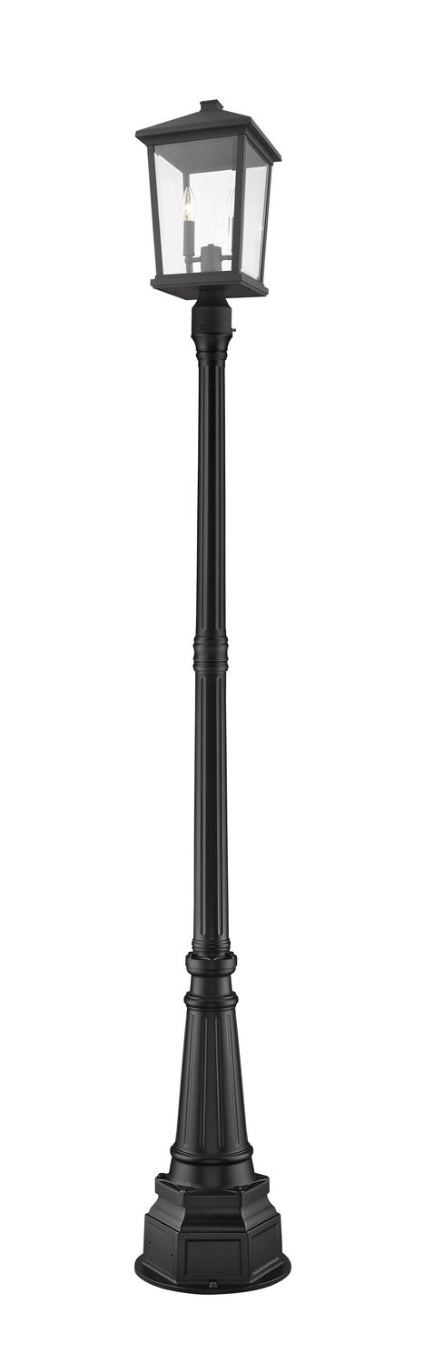 Z-Lite - 568PHBR-564P-BK - Two Light Outdoor Post Mount - Beacon - Black