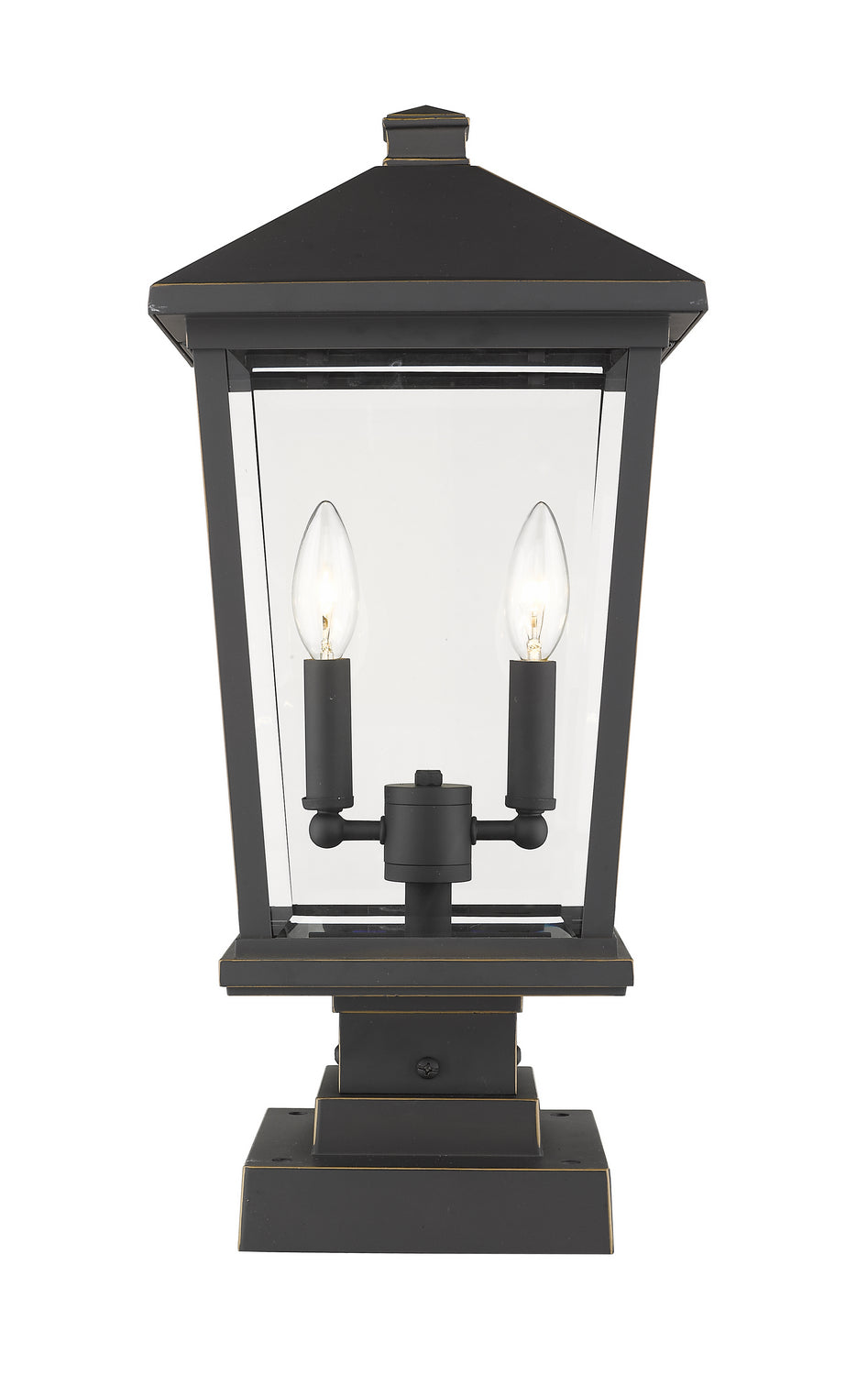 Z-Lite - 568PHBS-SQPM-ORB - Two Light Outdoor Pier Mount - Beacon - Oil Rubbed Bronze