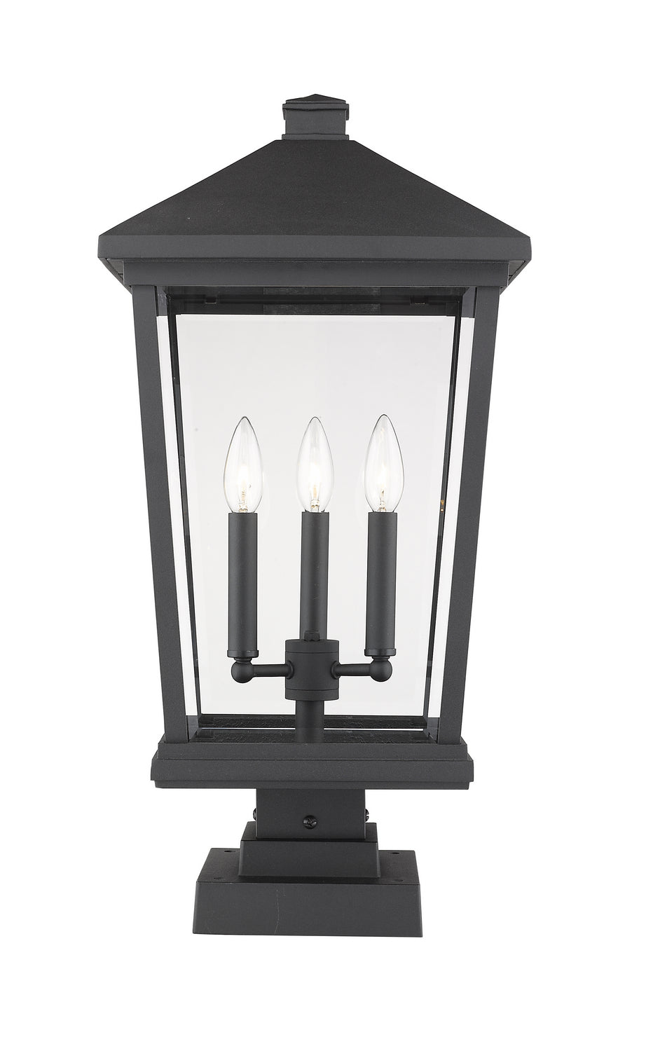 Z-Lite - 568PHXLS-SQPM-BK - Three Light Outdoor Pier Mount - Beacon - Black