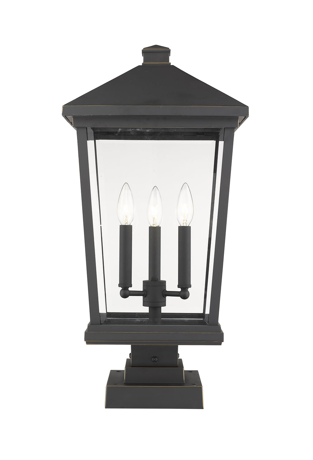 Z-Lite - 568PHXLS-SQPM-ORB - Three Light Outdoor Pier Mount - Beacon - Oil Rubbed Bronze