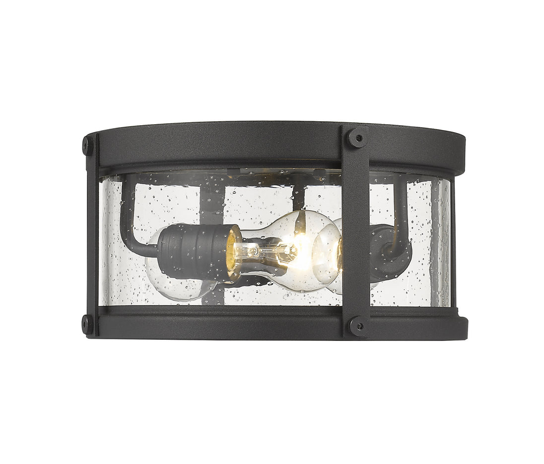 Z-Lite - 569F-BK - Three Light Outdoor Flush Mount - Roundhouse - Black