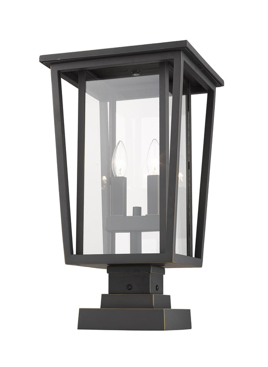 Z-Lite - 571PHBS-SQPM-ORB - Two Light Outdoor Pier Mount - Seoul - Oil Rubbed Bronze