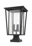 Z-Lite - 571PHXLS-SQPM-BK - Three Light Outdoor Pier Mount - Seoul - Black