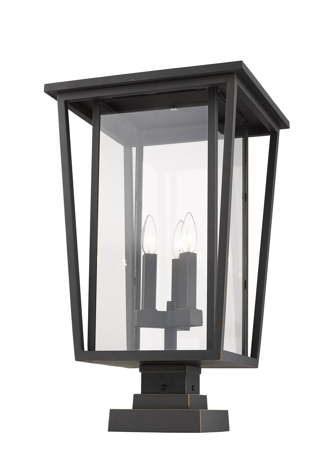 Z-Lite - 571PHXLS-SQPM-ORB - Three Light Outdoor Pier Mount - Seoul - Oil Rubbed Bronze