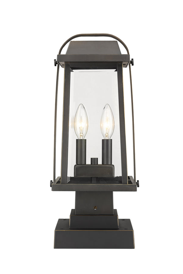 Z-Lite - 574PHMS-SQPM-ORB - Two Light Outdoor Pier Mount - Millworks - Oil Rubbed Bronze