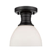 Golden - 3118-SF BLK-OP - One Light Semi-Flush Mount - Hines BLK - Matte Black