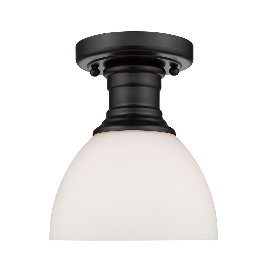 Golden - 3118-SF BLK-OP - One Light Semi-Flush Mount - Hines BLK - Matte Black