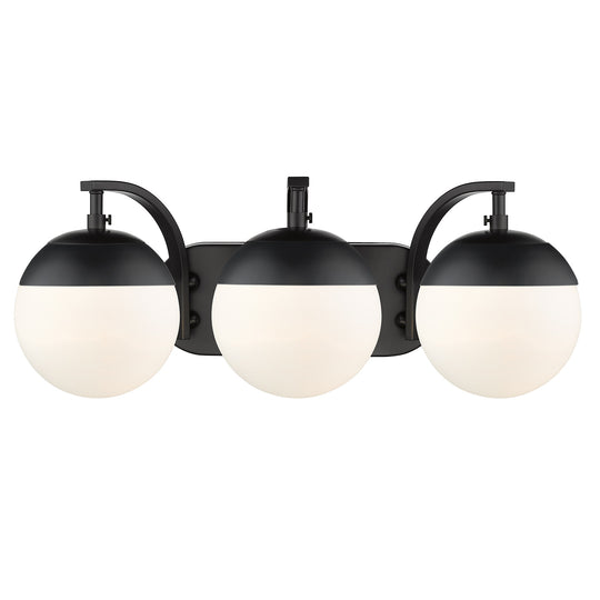 Golden - 3218-BA3 BLK-BLK - Three Light Bath Vanity - Dixon BLK - Matte Black