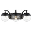 Golden - 3219-BA3 BLK-BLK - Three Light Bath Vanity - Dixon BLK - Matte Black