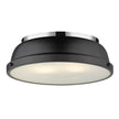 Golden - 3602-14 CH-BLK - Two Light Flush Mount - Duncan CH - Chrome