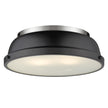 Golden - 3602-14 PW-BLK - Two Light Flush Mount - Duncan PW - Pewter
