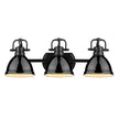 Golden - 3602-BA3 BLK-BK - Three Light Bath Vanity - Duncan BLK - Matte Black