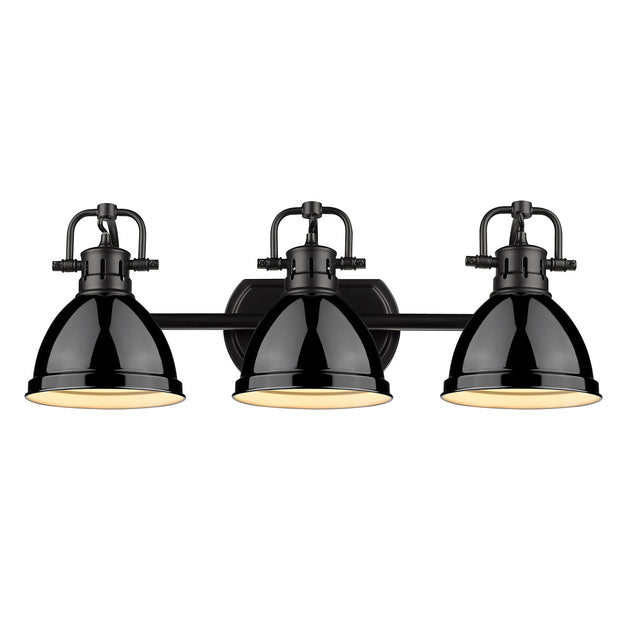 Golden - 3602-BA3 BLK-BK - Three Light Bath Vanity - Duncan BLK - Matte Black