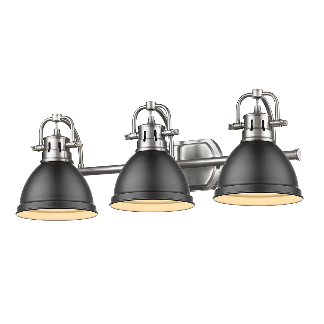 Golden - 3602-BA3 PW-BLK - Three Light Bath Vanity - Duncan PW - Pewter