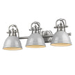 Golden - 3602-BA3 PW-GY - Three Light Bath Vanity - Duncan PW - Pewter