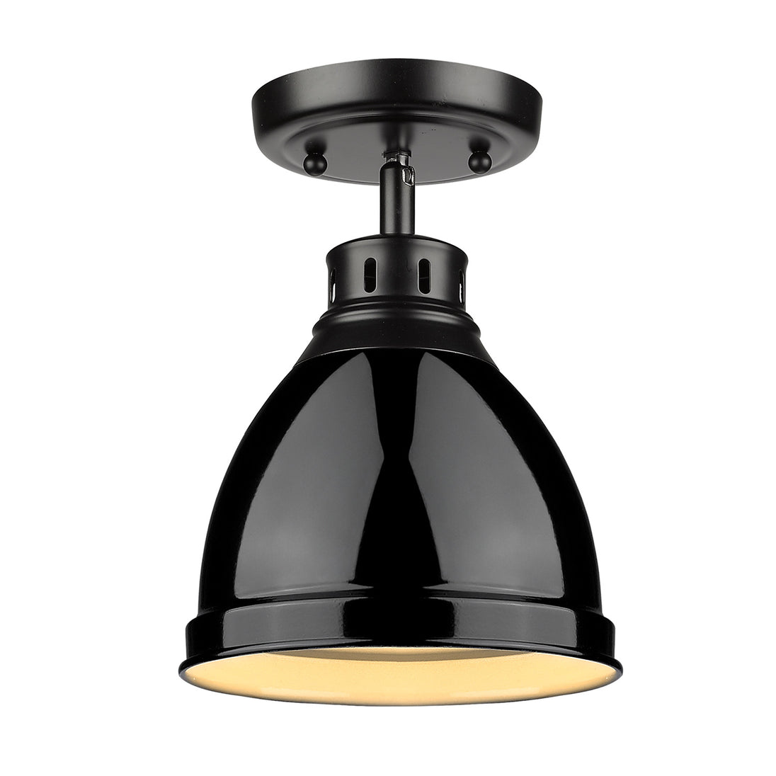 Golden - 3602-FM BLK-BK - One Light Flush Mount - Duncan BLK - Matte Black