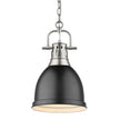 Golden - 3602-S PW-BLK - One Light Pendant - Duncan PW - Pewter