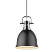 Golden - 3604-S CH-BLK - One Light Pendant - Duncan CH - Chrome