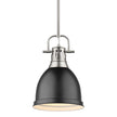 Golden - 3604-S PW-BLK - One Light Pendant - Duncan PW - Pewter