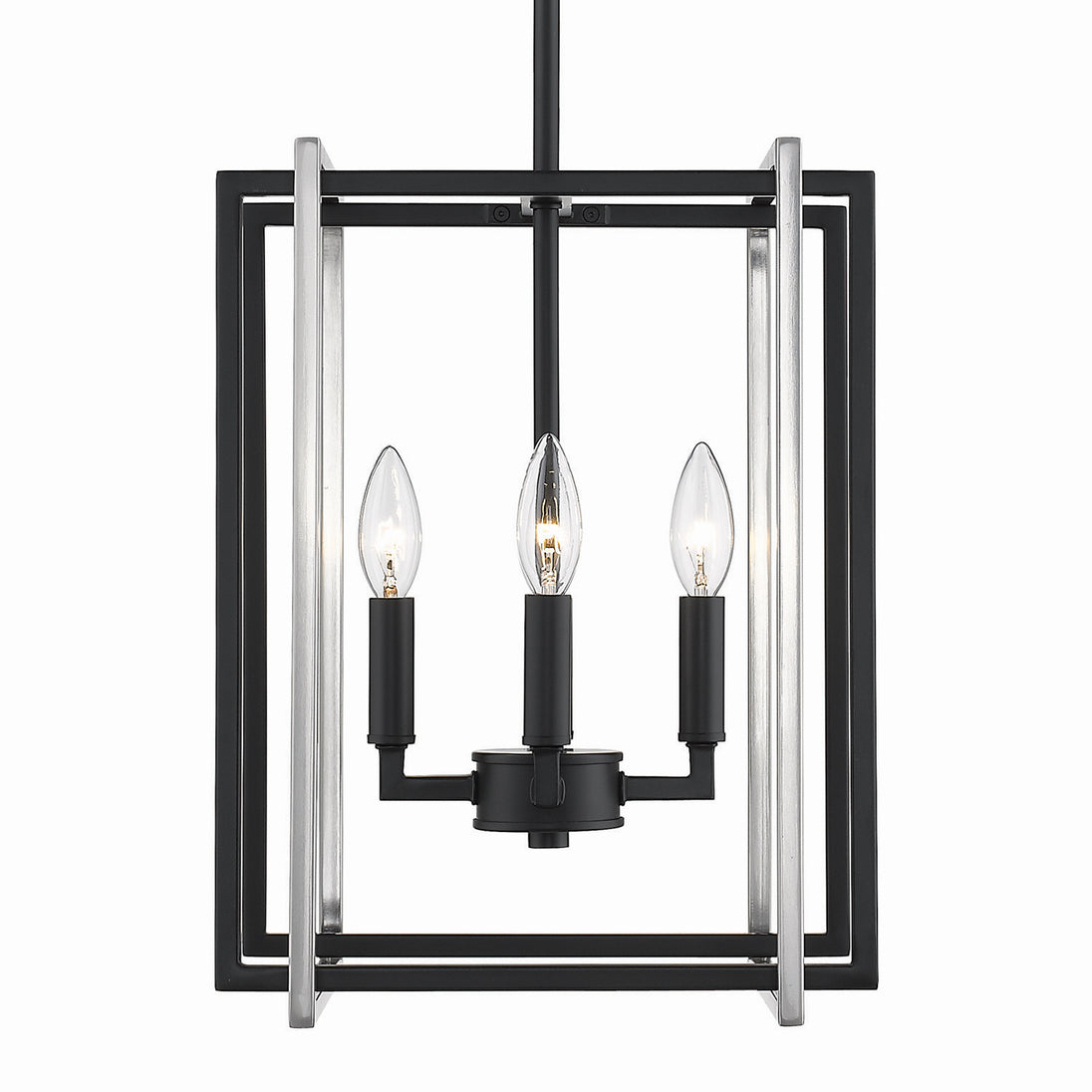 Golden - 6070-4 BLK-PW - Four Light Chandelier - Tribeca BLK - Matte Black