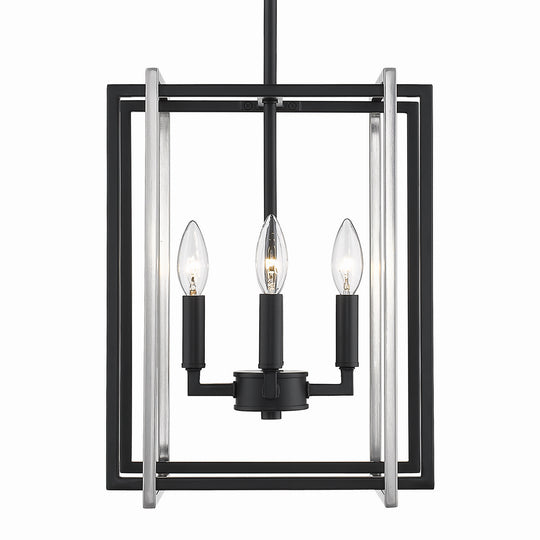 Golden - 6070-4 BLK-PW - Four Light Chandelier - Tribeca BLK - Matte Black