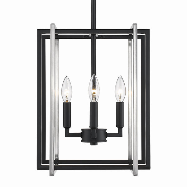 Golden - 6070-4 BLK-PW - Four Light Chandelier - Tribeca BLK - Matte Black