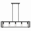 Golden - 6070-LP BLK-BLK - Five Light Linear Pendant - Tribeca BLK - Matte Black