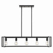 Golden - 6070-LP BLK-PW - Five Light Linear Pendant - Tribeca BLK - Matte Black