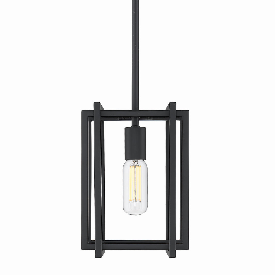 Golden - 6070-M1L BLK-BLK - One Light Mini Pendant - Tribeca BLK - Matte Black