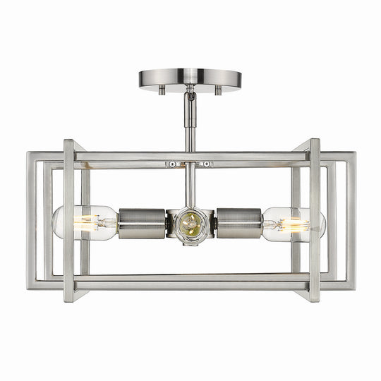 Golden - 6070-SF PW-PW - Four Light Semi-Flush Mount - Tribeca PW - Pewter