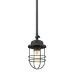 Golden - 9808-M1L BLK - One Light Mini Pendant - Seaport BLK - Matte Black