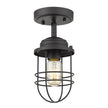 Golden - 9808-SF BLK - One Light Semi-Flush Mount - Seaport BLK - Matte Black