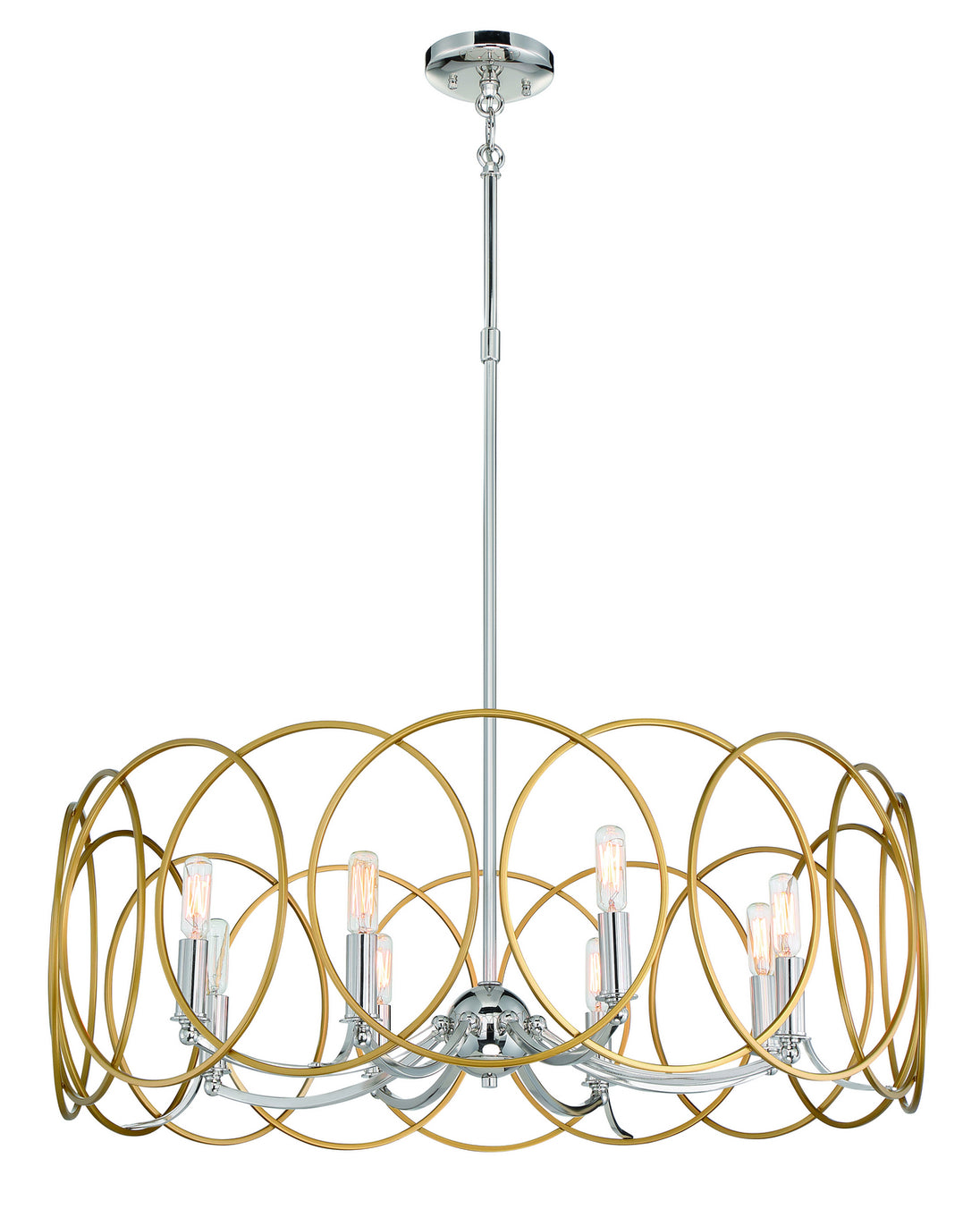 Minka-Lavery - 4028-679 - Eight Light Pendant - Chassell - Painted Honey Gold With Polish