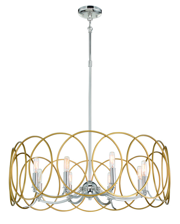 Minka-Lavery - 4028-679 - Eight Light Pendant - Chassell - Painted Honey Gold With Polish