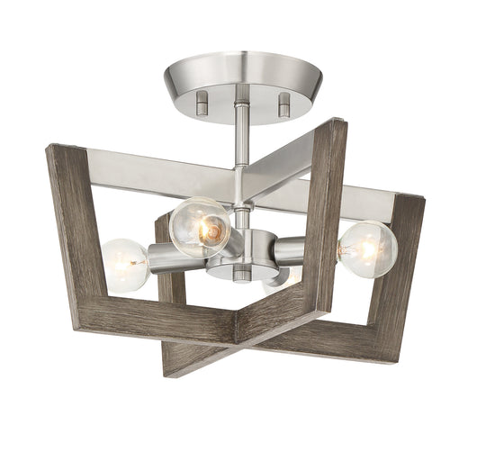 Designers Fountain - 93711-SP - Four Light Semi-Flush Mount - Westend - Satin Platinum