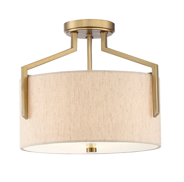 Designers Fountain - 93911-BG - Three Light Semi-Flush Mount - Elara - Gold (Brushed)