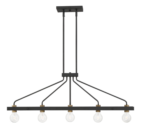 Designers Fountain - 94238-BK - Five Light Island Chandelier - Ravella - Black