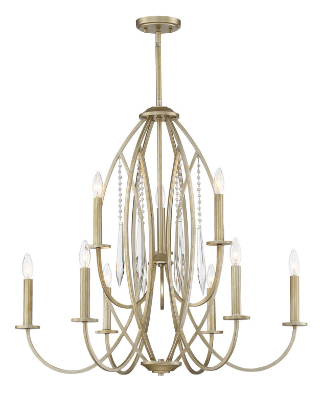 Designers Fountain - 94489-SG - Nine Light Chandelier - Hutton - Sterling Gold