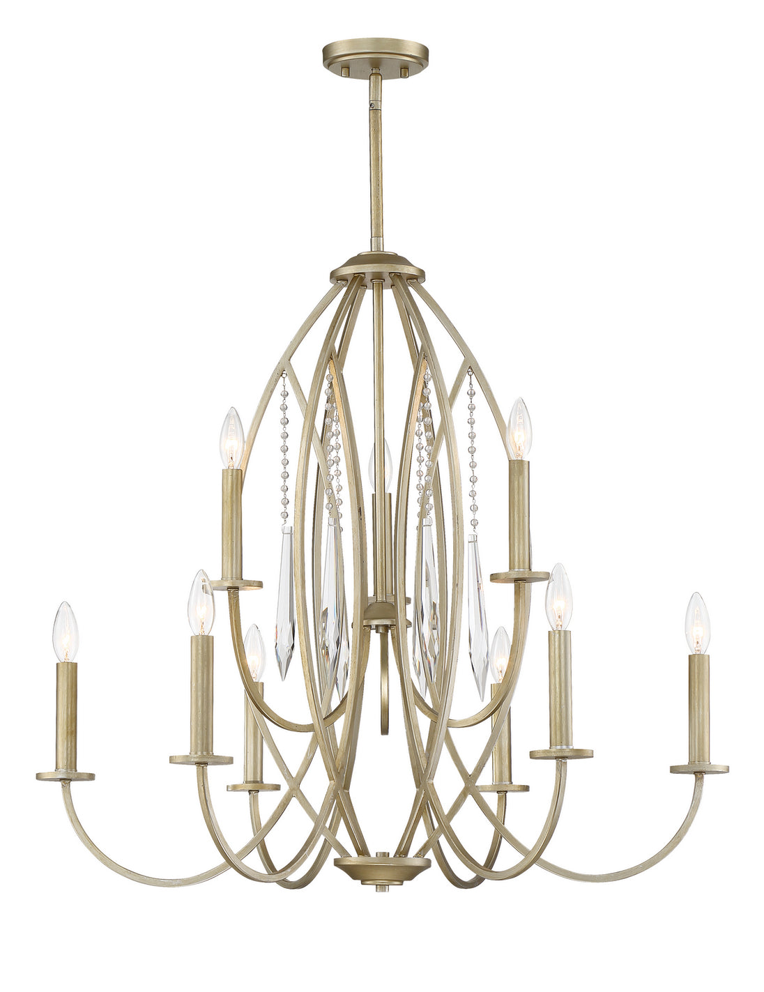 Designers Fountain - 94489-SG - Nine Light Chandelier - Hutton - Sterling Gold