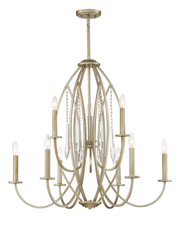 Designers Fountain - 94489-SG - Nine Light Chandelier - Hutton - Sterling Gold