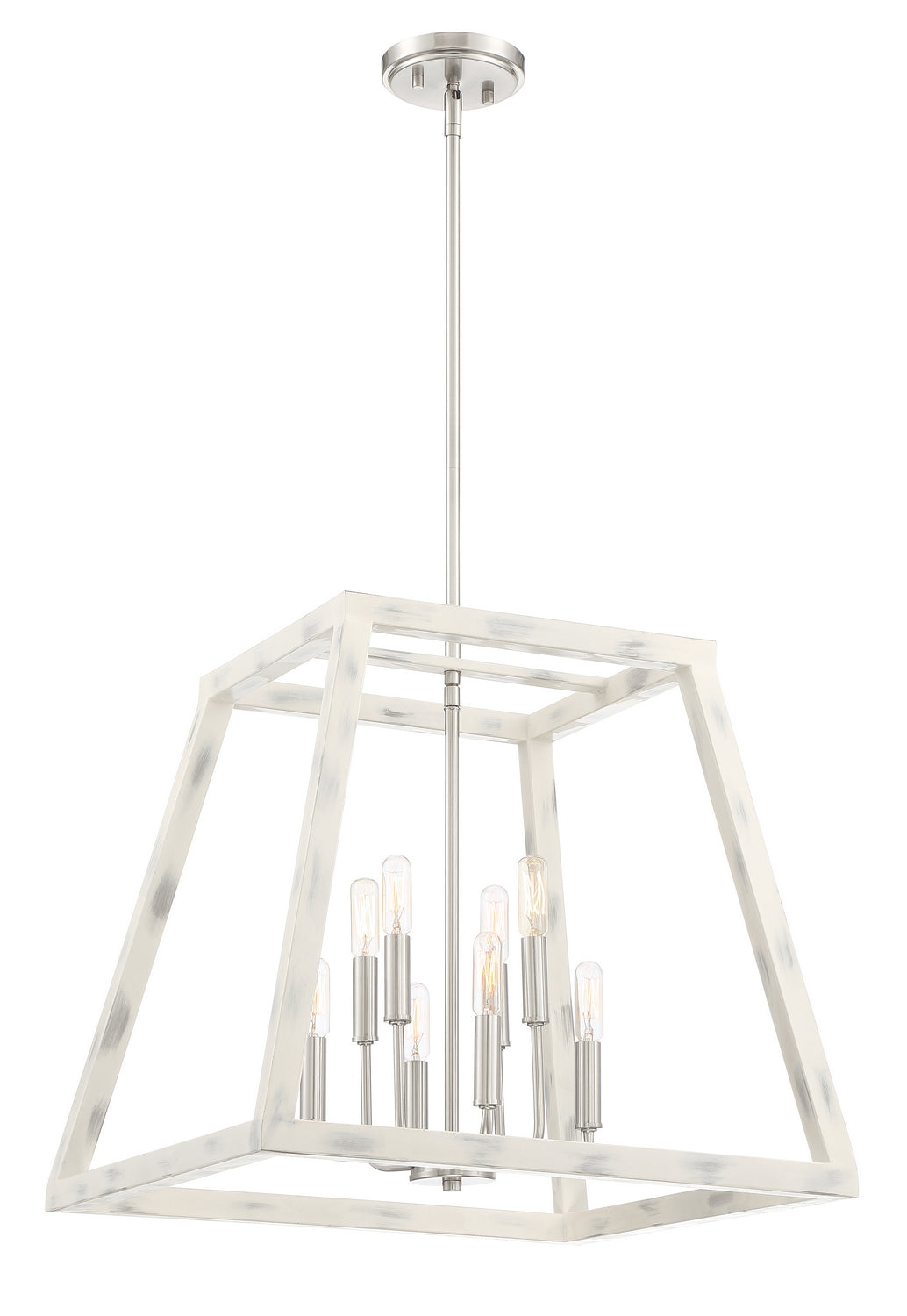 Designers Fountain - 94958-CWW - Eight Light Foyer Pendant - Rhode - Coastal Weathered White