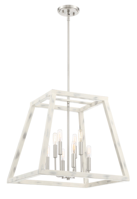 Designers Fountain - 94958-CWW - Eight Light Foyer Pendant - Rhode - Coastal Weathered White