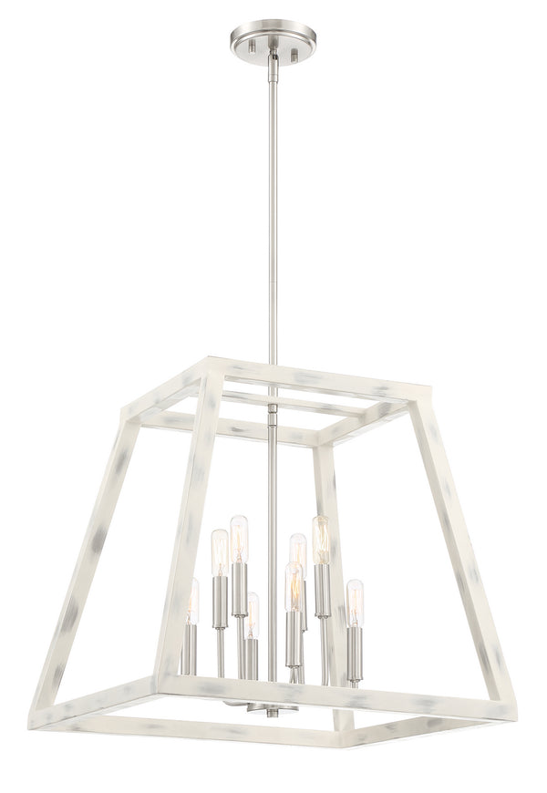 Designers Fountain - 94958-CWW - Eight Light Foyer Pendant - Rhode - Coastal Weathered White