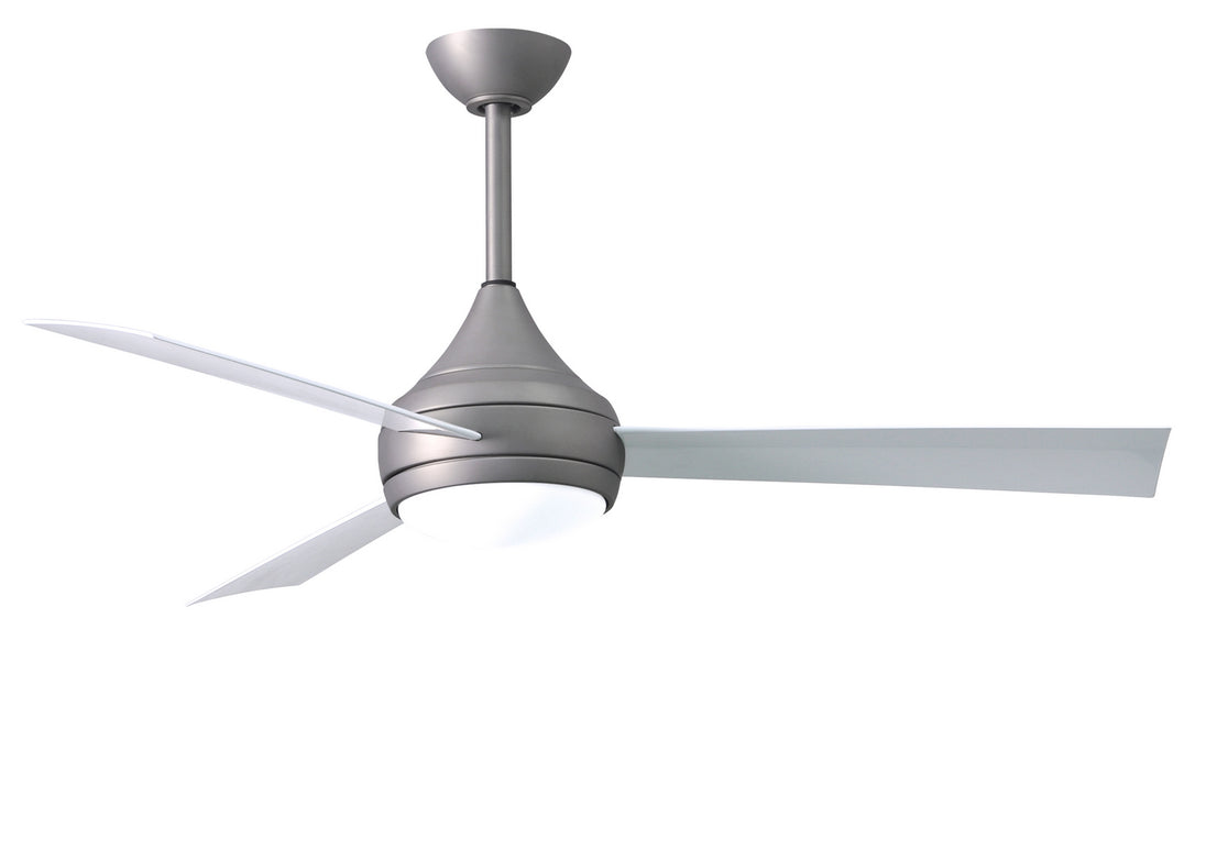 Matthews Fan Company - DA-BS-WH - 52"Ceiling Fan - Donaire - Brushed Stainless