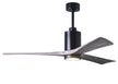 Matthews Fan Company - PA3-BK-BW-60 - 60"Ceiling Fan - Patricia - Matte Black