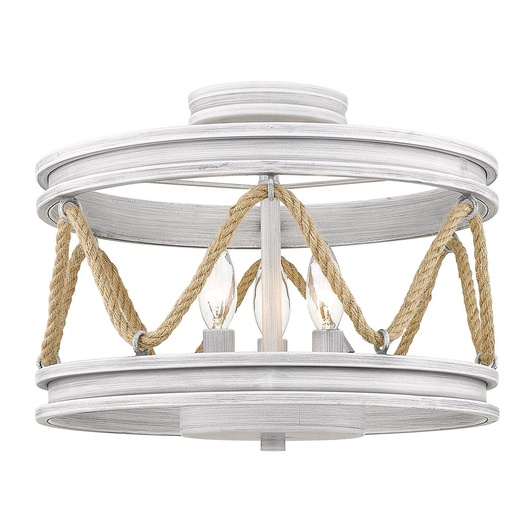 Golden - 1048-SF GDW - Three Light Semi-Flush Mount - Chatham GDW - Gray Driftwood