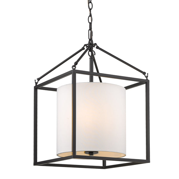 Golden - 2243-3P BLK-MWS - Three Light Pendant - Manhattan - Matte Black