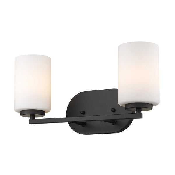 Golden - 2243-BA2 BLK-OP - Two Light Bath Vanity - Manhattan - Matte Black